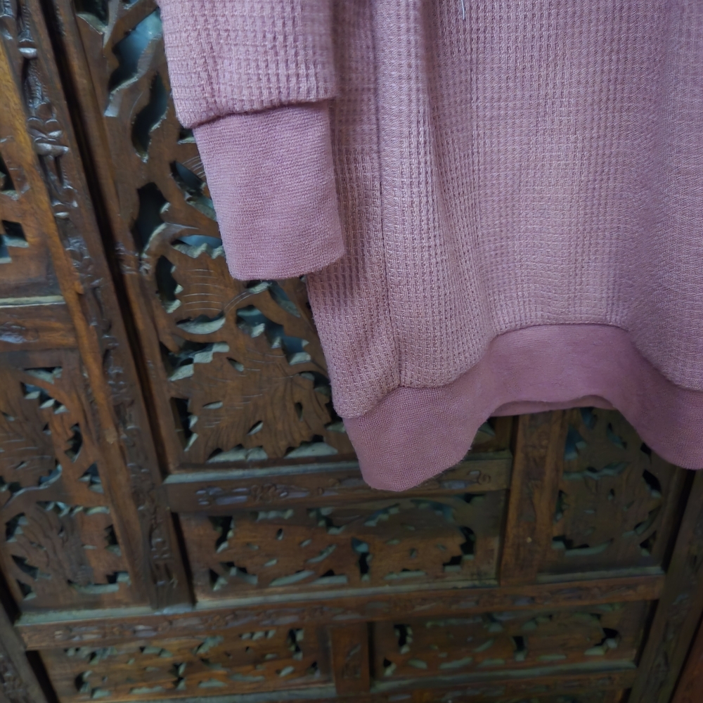 Women's Mauve Waffle Knit Lounge Set - Picture 7 of 10